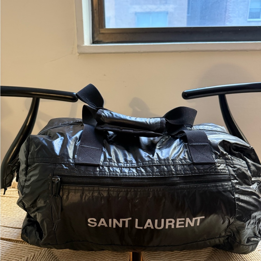 Saint Laurent Shiny Black Duffel Bag